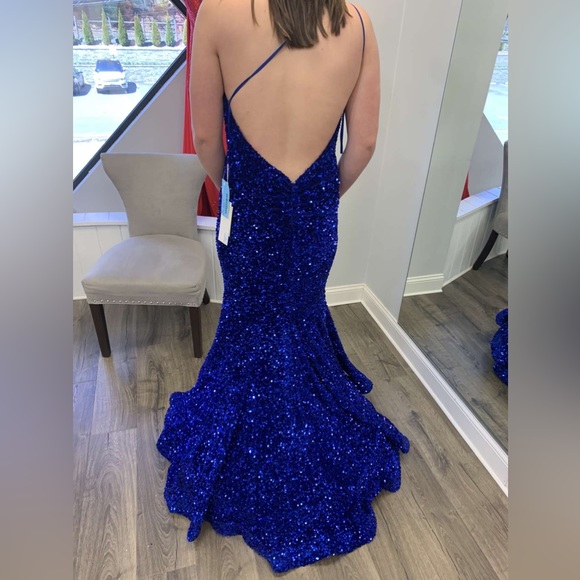 Prom Dress Cobalt Blue Size 8 - Picture 2 of 2